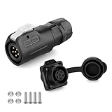 CNLINKO Gold-Plated 6 Pin Quick Electrical Plastic Circular IP68 Connector Male Female Plug Connector, M12 Electrical Male Female Plug Socket (6 Pin)
