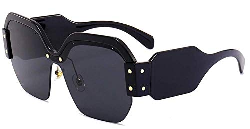 Lunettes de soleil hexagonales et carrées noires pour femme au style rétro