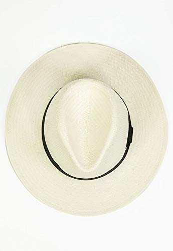 Chapéu Chapelaria Vintage Estilo Panamá Branco - Aba Média - Faixa Preta – P