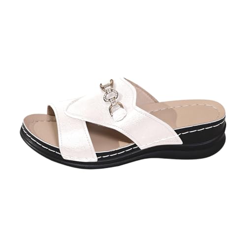 Sandales d'été slip on dorées pour femme : baskets de marche légères et confortables