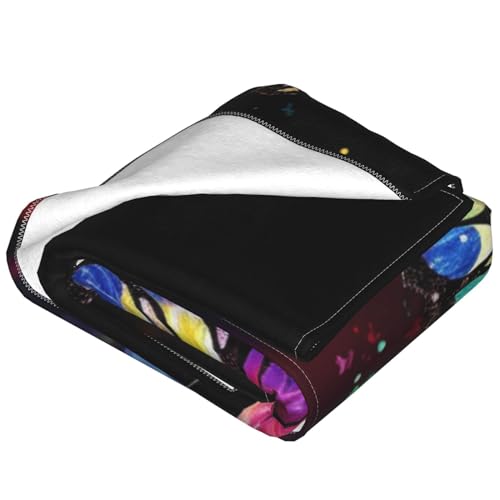 Couverture polaire papillon multicolore, le cadeau idéal chaud - 5