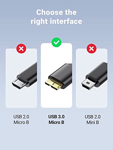 Image of NISHTECH High Speed USB 3.0 A to Micro B SuperSpeed for WD /Seagate /Toshiba /Samsung /Hitachi, etc External Hard Disk /Drives (Black)
