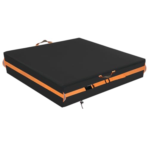 Image of Sandbox Cover, Outdoor Large Sandbox Cover for Preschoolers, Waterproof Square SandBoxs Covers for Sand Protection, Featuring Handles, Strap with Buckle, Bottom Drawstring（Black，66 inch Lx66 inch Wx8 inch H