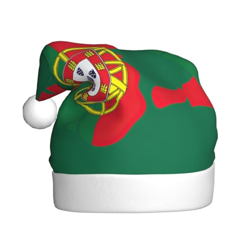 DUWAA Handabdruck über Portugal Flagge Druck Weihnachtsmann Hut für...