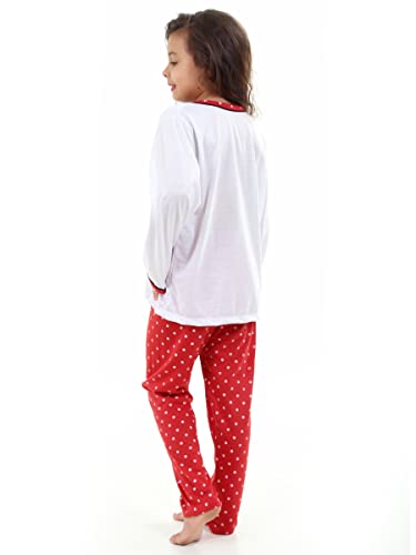 Pijamas Longo Infantil Minie Vermelho Feminino Manga Comprida Inverno Fechado (M)