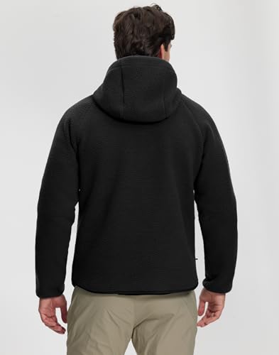 Pioneer Camp Men's Sherpa Fleece Full Zip Up Jacket with Hood Chest Pocket Winter Warm Thick Outwear Coat Hiking Climbing2