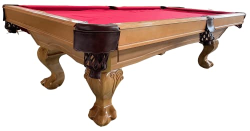 8 Ft. Tunierpoolbillard Billardtisch Pool Modell Winston Nr.:9 Billard mit 3cm starken Schieferplatten Tuchfarbe Blau Gestellfarbe Natur