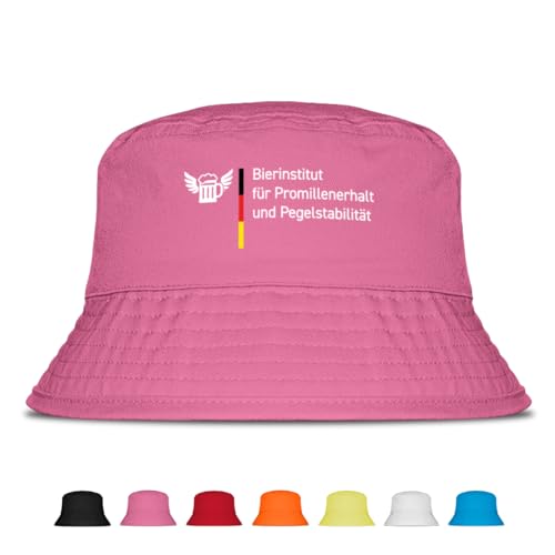 Prozente Momente Bierinstitut - Fischerhut - Lustiger Fischerhut Der perfekte Sonnenhut für Herren & Damen Ideal als Malle-Outfit Party-Accessoire & Festival-Eimerhut für den Strand|Pink