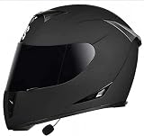 🏍★Cumple o supera los estándares de seguridad DOT/ECE: el casco de motocicleta Bluetooth está fabricado con una carcasa de ABS de calidad, diseñado con doble visera, forros reemplazables y sistema de ventilación de aire, garantiza seguridad y condiciones de uso cómodas mientras conduces en la carretera.