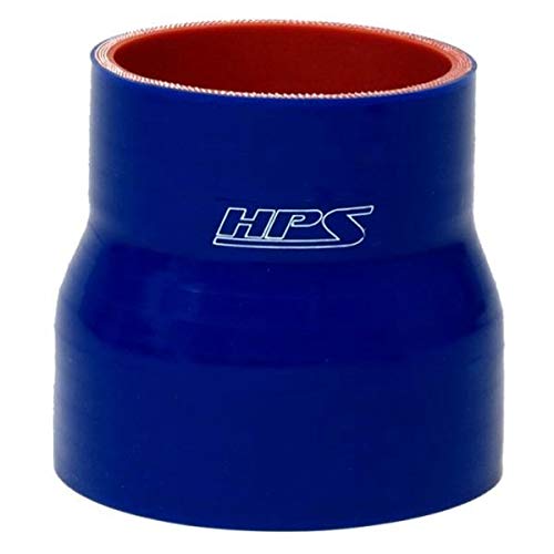 HPS Silicone Hoses HTSR-150-162-BLUE Silicone High Temperature 4-ply Reinforced Reducer Coupler Hose, 100 PSI Maximum Pressure, 3" Length, 1-1/2" > 1-5/8" ID, Blue