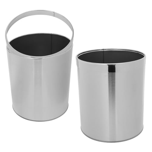 Caneca de basura redonda acero inoxidable 2 unidades