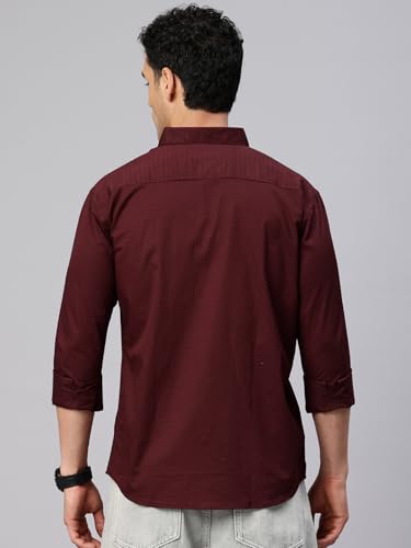 Image of Majestic Man Comfort Slim Fit Solid Pure Cotton Casual Shirt