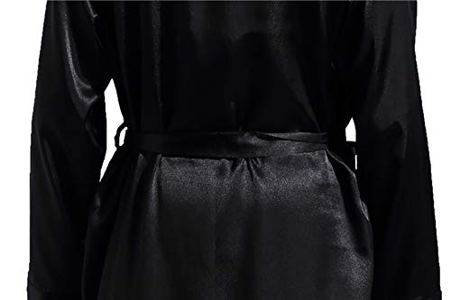 Foetest Bathrobe Long Robes Men Thin Solid Color Nightgown Long Sleeve Cardigan Sleepwear Loose Glossy Clothes Silk #TOP1