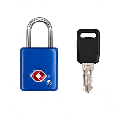 Image of QUIRA TSA Approved Travel Padlock with Key, Luggage Lock for Suitcase, Backpack, Locker & Travel Bags, Heavy Duty Security Lock (Blue)