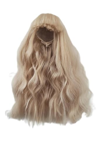 ke er bjd Wig Head Circumference 4.5-5inch(11.5-12cm) high Temperature Fiber Instant Noodles with Full Bangs Milk Tea Brown Hair