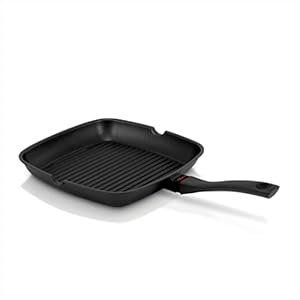 Alva Energy Nonstick Frying Pan Skillet, Nontoxic, PFAS Free Cast Aluminium Non Stick Fry Pan for Cooking, Omelette Pan, Electric Frying Pan, Suitable as Induction Cookware (11″ Grill Pan)
