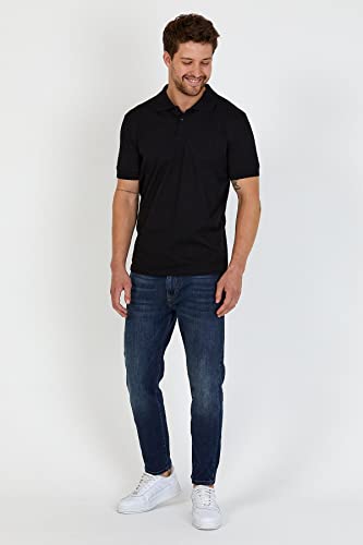 Polo noir avec logo blanc contrasté en taille L