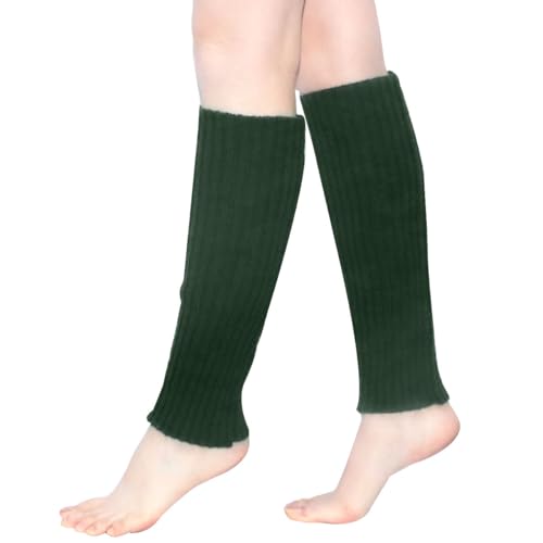 Ewanda store Women 80s Ribbed Leg Warmers Knitted Wool Crochet Long Boot Socks for Party Dance Sports Yoga Accessories,Army Green