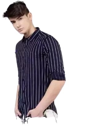 Image of Men's Cotton Casual Shirt, Brown, Full Sleeves, Regular Fit