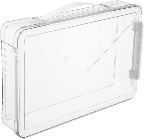 Vinebeautiful 2x書類収納ケース A4 紙の保管 透明ファイルボックス ドキュメントケース プラスチック ファイルボックス 収納ケース クリアケース 蓋付き 持ち手 防水 保管 整理