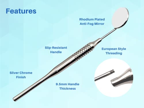 Dental Mirrors Set Of 5 Chrome Plated Thick Handle Artman Brand #TOP2