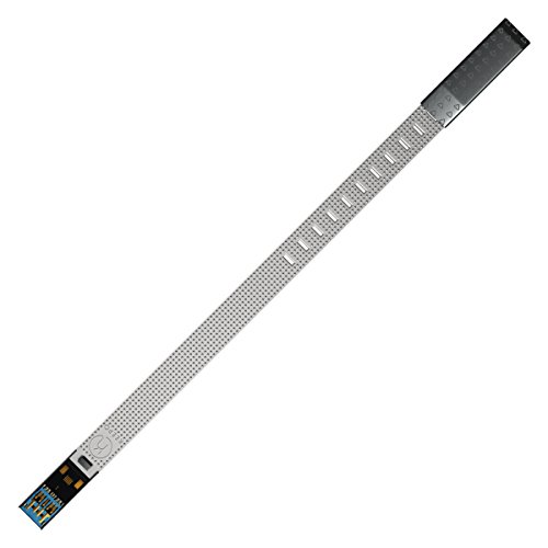 Bracelet USB 32 GB Keepo blanc platine au design minimaliste et finitions satinées haut de gamme
