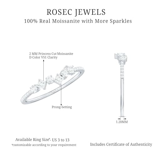 Moissanite Half Eternity Band Ring for Women, Certified Wedding Band Ring, D Color VS1 Clarity - With Jewelry Box 6