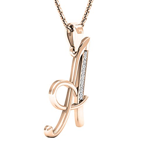 Dazzlingrock Collection 0.05 Cttw 18K Round Diamond Fancy Letter Alphabets Initial Pendant, Solid White Gold2