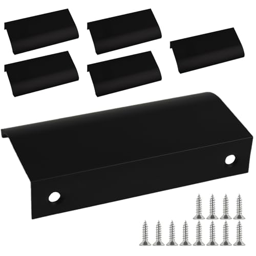 6 Pièces Poignee de Meuble Cuisine avec 12 Vis,80mm Poignées pour Placards Poignée Invisible Modern Poignées de Tiroir,poignet de Meuble Invisiblepour...