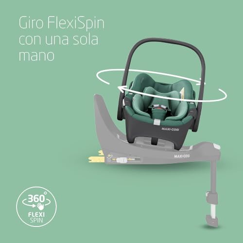 Miniatura 3 de Maxi-Cosi Pebble 360, Silla Coche Bebe I-Size, Silla Coche 360 Recien Nacido Con Giro De 360 Grados, 0-15 Meses 40-83 Cm , Climaflow, Arnés De Apertura Y Cierre Fácil, G-Cell, Essential Green