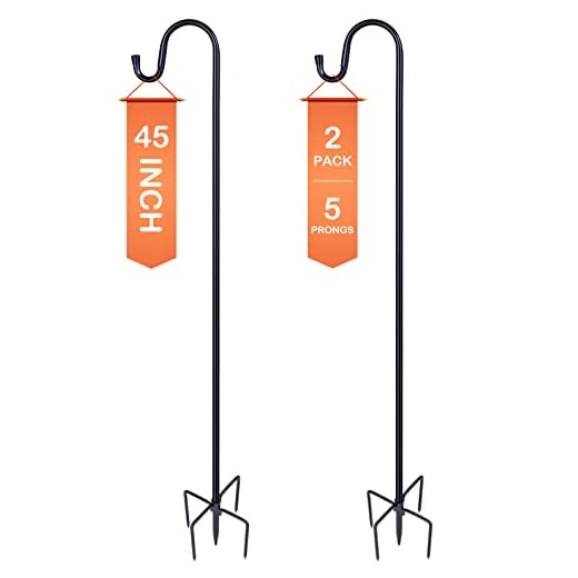 Shepherd-Hooks Adjustable for Bird-Feeder Lantern Plant-Hook Garden-Stake - Plant Stand Hanger for Outdoor Flower Basket, Bird Feeder Hanger Weddings Décor