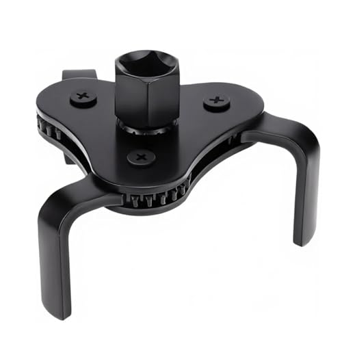Image of Crozgan Black Universal Adjustable Oil Filter Wrench 3 Jaw 53mm-108mm Oil Filter Remover Wrench Tool for Motorcycles Cars Trucks Disassembly and Repair