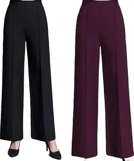Women's Lycra Bootcut Trousers | High Waist Stretchable Formal Pants for Women | Office, Casual Bottoms Pants Trouser-3