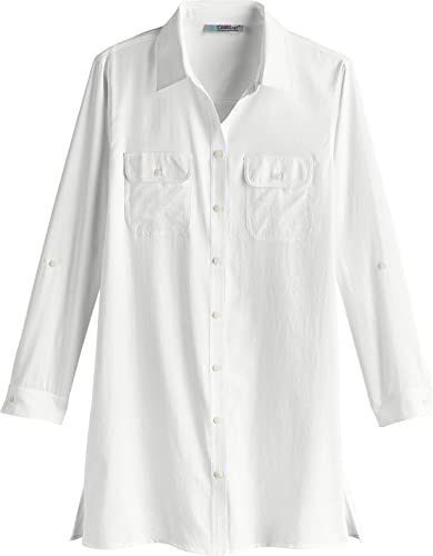 Coolibar Upf 50+ Women's Santorini Tunic Shirt - Sun Protective (X-Large- White) #TOP4