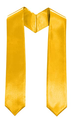 TngHui Plain Graduation Stole 60” Long Rich In Color & Customization Is Acceptable Gold
