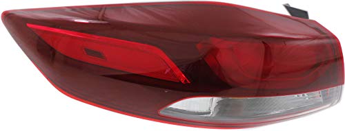 Evan-Fischer Tail Light Assembly Compatible with 2017-2018 Hyundai Elantra Outer Halogen USA Built Driver Side