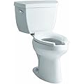Kohler K-3519-T-0 Two-Piece Elongated Toilet Bowl 1.0 GPF White