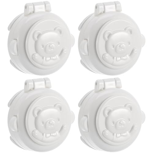 Image of Homoyoyo 4Pcs Children Safety Button Security Lock Child Proof Car Computer Washing Machine Stove Key Start Button Protection Cover Baby Safety Lock Pressing Device 1.77X1.77X0.59inch