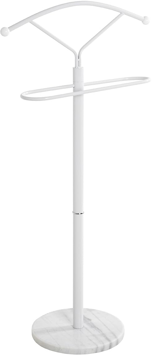 HAKU stojak na ubrania męski marmur biały metal cichy służący sypialnia - wymiary: szer. 50 x wys. 105 x gł. 32 cm, styl: nowoczesny