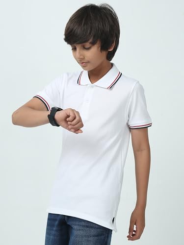 Image of Cotton Polo T-Shirt for Kids Boys Girls Half Sleeve, Regular Fit Tees for Boys Collared Casual Tshirts | Soft & Breathable Biowash Fabric | Half Sleeve
