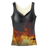 Hobngmuc Camisetas térmicas de invierno para mujer, cuello en V, sin mangas, base cálida, chaleco térmico cómodo para el día de la madre, amigas, Negro, L