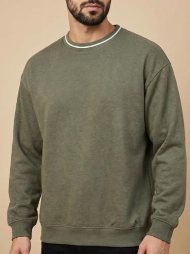 Image of FYLTR Men's Solid Sweatshirt | Regular Fit | Casual Winter Sweatshirt for Men
