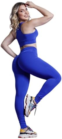 Conjunto Fitness Lux Royal Nadador Feminino com Legging Empina Bu...