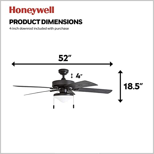 image for Honeywell Ceiling Fans Belmar, 52 Inch Traditional Indoor Outdoor LED 