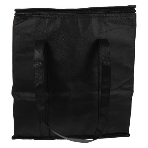 IMIKEYA Bolsa de Aislamiento Térmico Ligera y Reutilizable de Tela No Tejida y Aluminio, Tamaño Mediano, Color Negro, Bolsa de Almuerzo Práctica para Picnic y Oficina, 1 Unidad Portátil