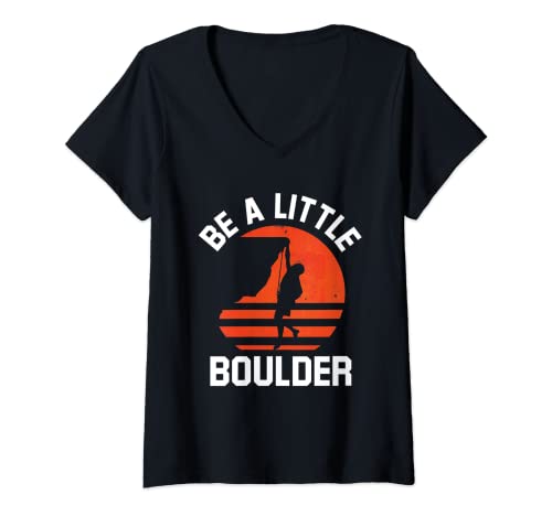 Damen Kletter-Outfits Be A Little Boulder Klettern T-Shirt mit V-Ausschnitt