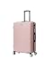 CELIMS - Großer Reisekoffer Weiß, Hartschale mit 4 Rollen, leicht, Aufgabegepäck 23 kg, 75 cm | Integriertes Schloss | ABS | Großer Koffer mit 4 Rollen 75 cm | Koffer Roségold