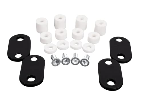 Alberts 557775 Befestigungsset für individuell angefertigte Fenstergitter | 4er Set mit Winkel & Schrauben zum Klappen für Fenster-Gitter im Innenbereich