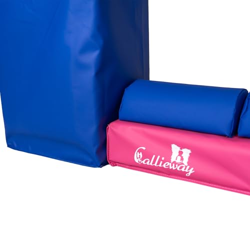 Callieway Turnier Agility Mauer „Bounce Over - Soft“ – alle FCI Sprunghöhen (Fuchsia/blau)
