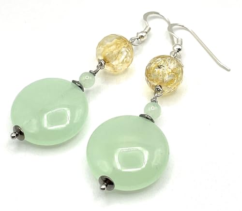 Boucles d'oreilles jade vert citrine argent 925 : des bijoux durables pour oreilles sensibles